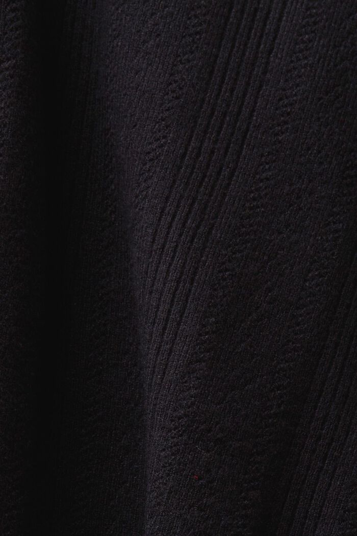 Pointelle cardigan, BLACK, detail image number 6