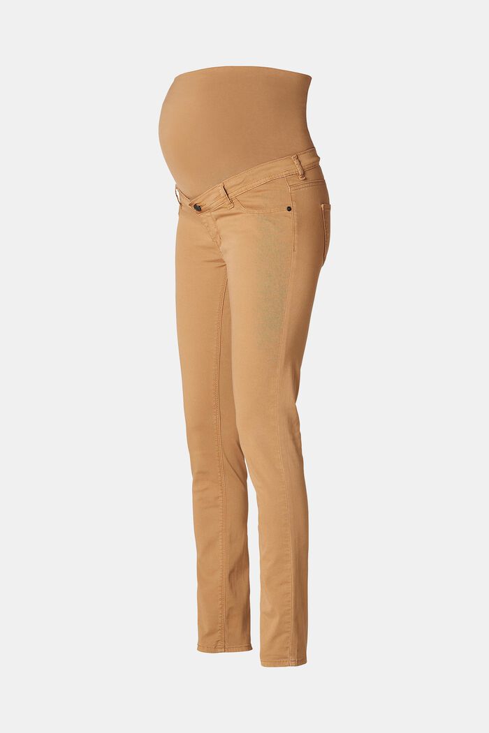Stretch trousers with an over-bump waistband, ACORN BEIGE, detail image number 5