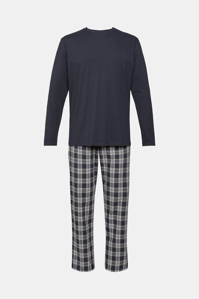 Pyjamas with checked trousers, NAVY, detail image number 2