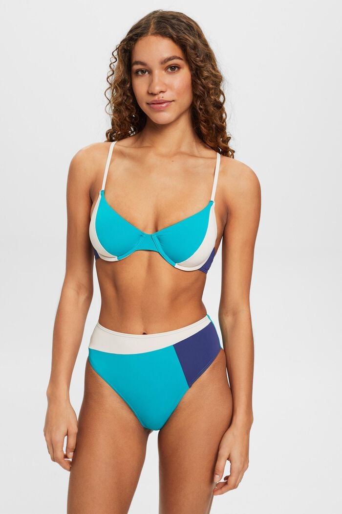 ESPRIT - Underwired bikini top in colour block at our online shop