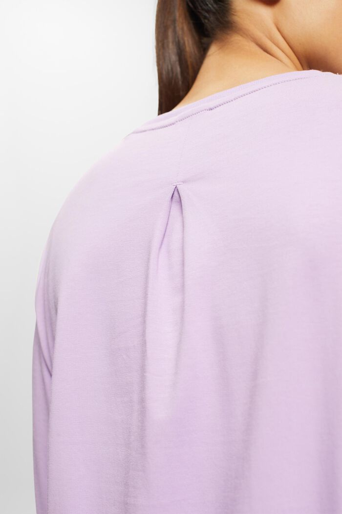 Long-sleeved top with back pleat, VIOLET, detail image number 4