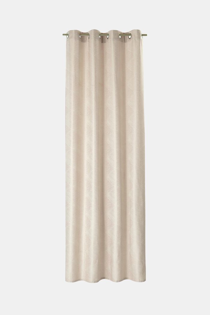Eyelet top curtains with graphic pattern, BEIGE, detail image number 0