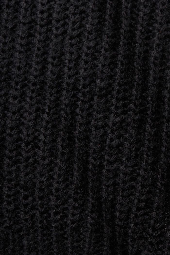Chunky knit wool blend jumper, BLACK, detail image number 1