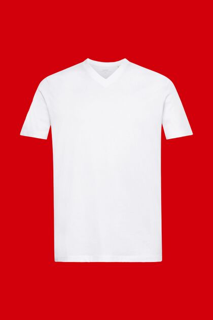 Slim fit V-neck cotton t-shirt