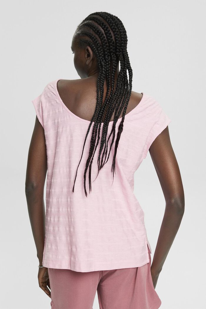 T-shirt with textured stripes, LIGHT PINK, detail image number 3