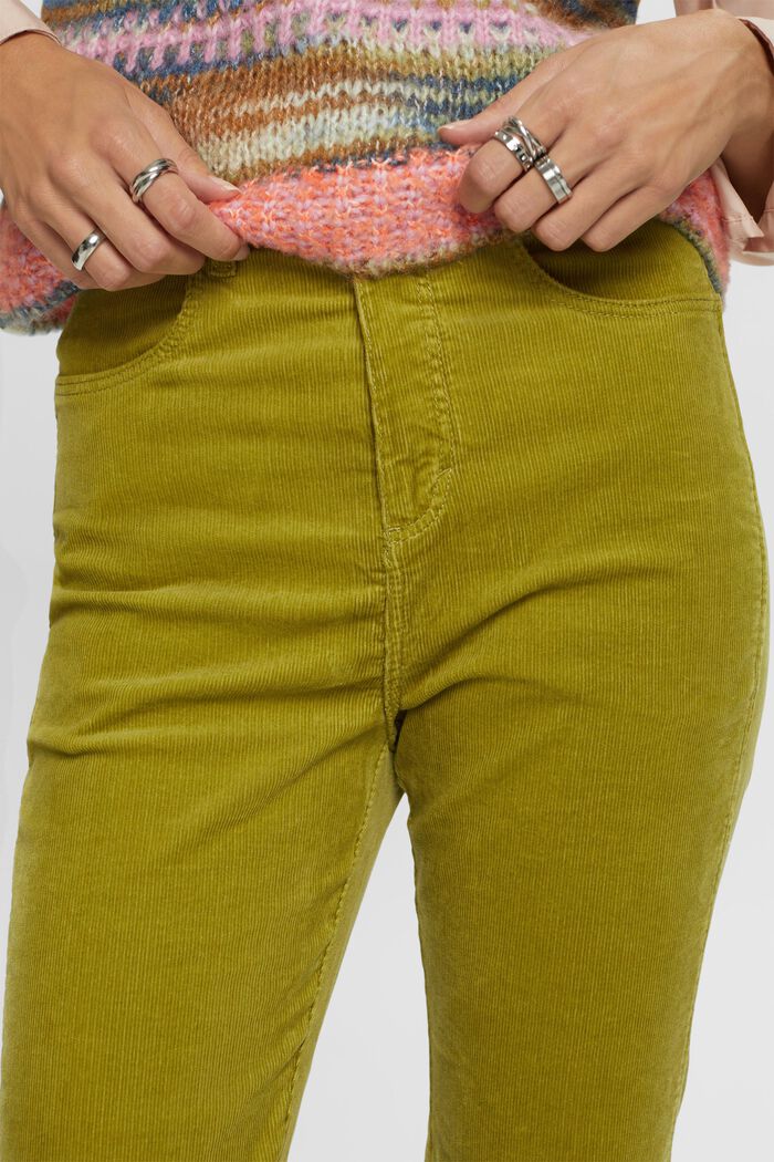 High-Rise Bootcut Fit Corduroy Trousers, PISTACHIO GREEN, detail image number 2