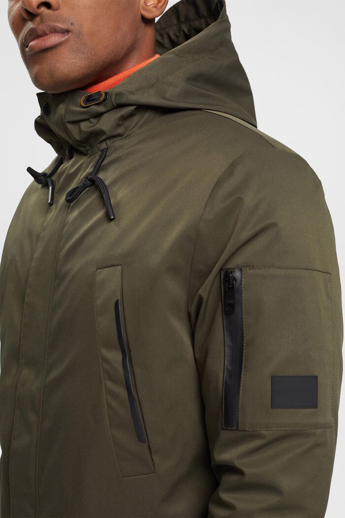 Parka jacket with detachable lining, DARK KHAKI, detail image number 0