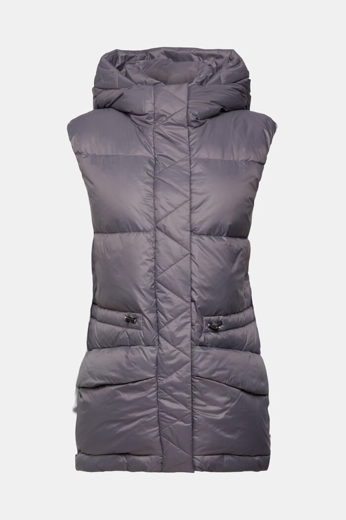 Quilted body warmer with hood, ANTHRACITE, detail image number 7
