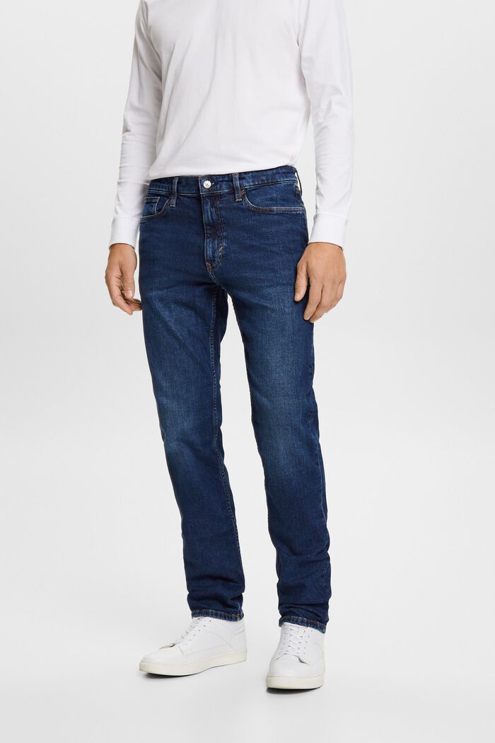 Mid-Rise Straight Jeans, BLUE DARK WASHED, detail image number 0