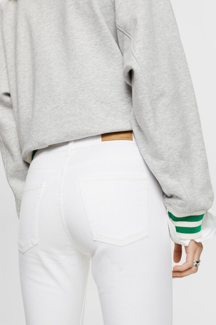 Mid-rise cropped leg stretch trousers, WHITE, detail image number 4