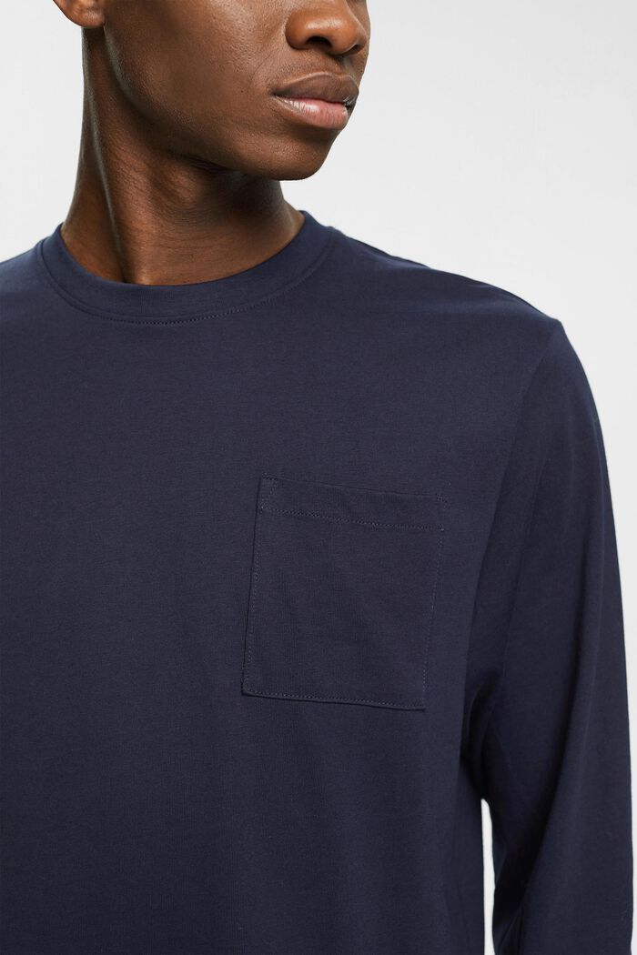 Jersey long sleeve, 100% cotton, NAVY, detail image number 0
