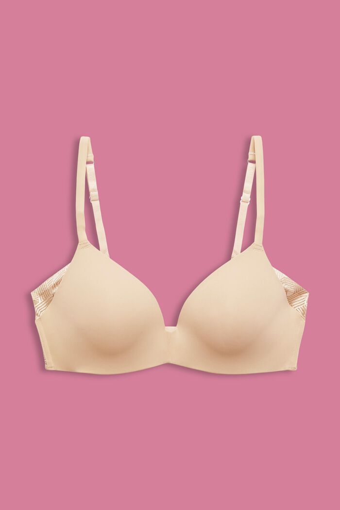 ESPRIT - Padded wireless bra with soft shaping lace at our online shop