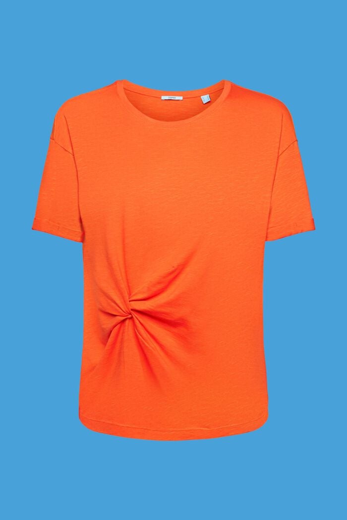 T-shirt with twisted detail, ORANGE RED, detail image number 5