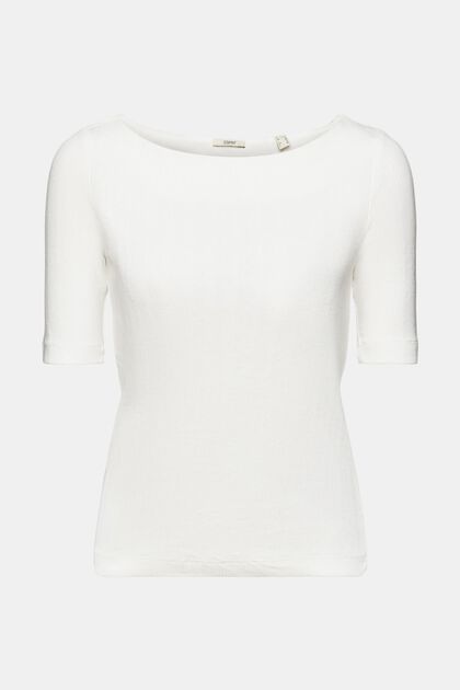 Pointelle ribbed t-shirt