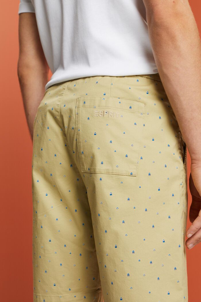 Patterned pull-on shorts, stretch cotton, PASTEL GREEN, detail image number 4