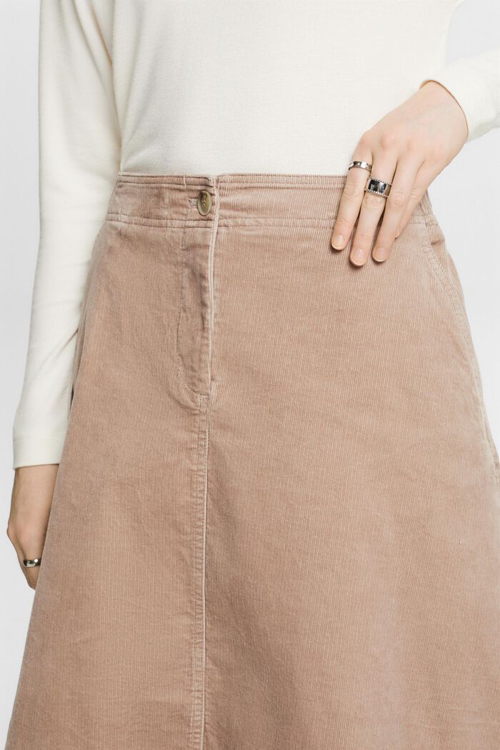 Corduroy Midi Skirt, LIGHT TAUPE, detail image number 2