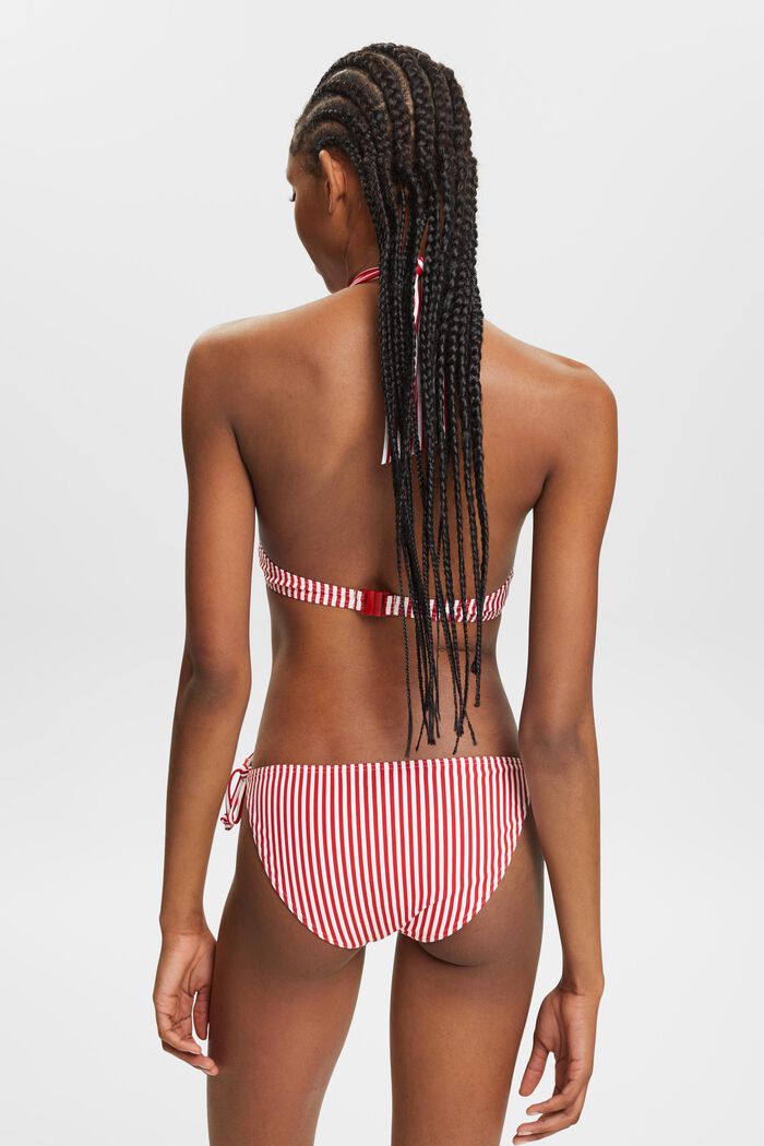 Striped Side-Tie Bikini Bottoms, DARK RED, detail image number 3