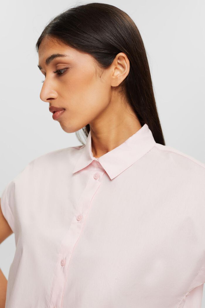 Shirt blouse in 100% cotton, LIGHT PINK, detail image number 4