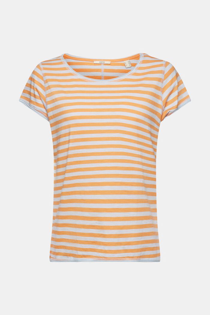 Striped roll edge t-shirt, PASTEL BLUE, detail image number 6