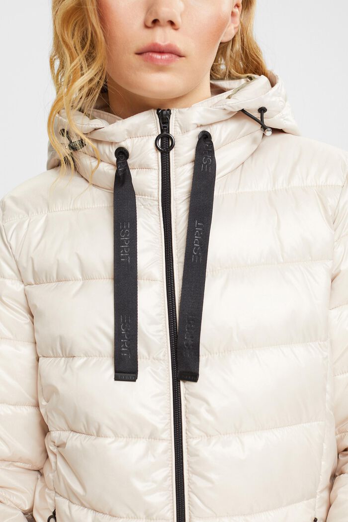 Quilted jacket with detachable hood, LIGHT CREME BEIGE, detail image number 0