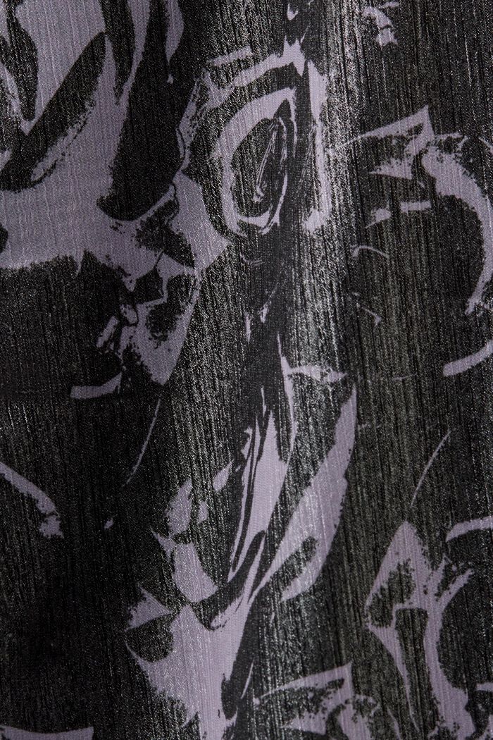 Off-The-Shoulder Printed Chiffon Maxi Dress, BLACK, detail image number 5