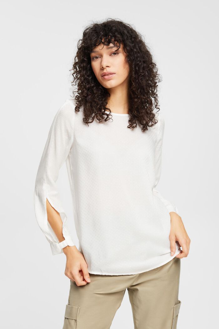 Polka dot blouse, OFF WHITE, detail image number 0