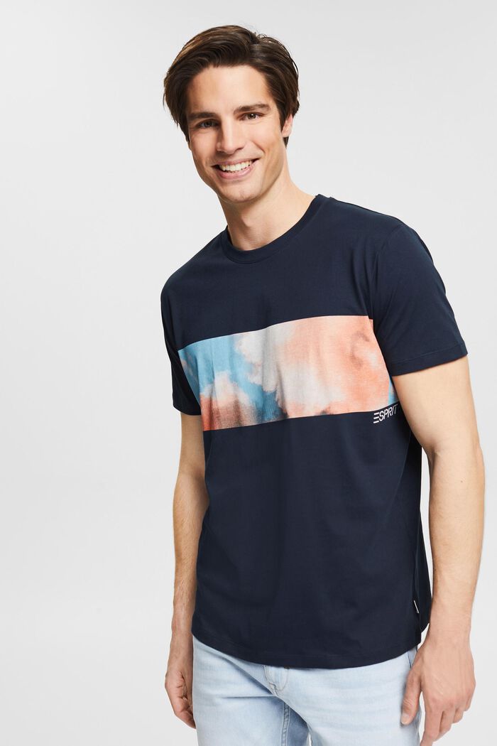 Jersey T-shirt with a print, NAVY, detail image number 0