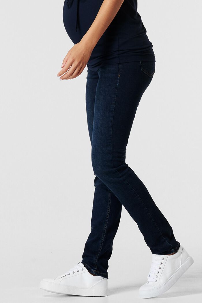 Stretch jeans with an over-bump waistband, DARK WASHED, detail image number 3