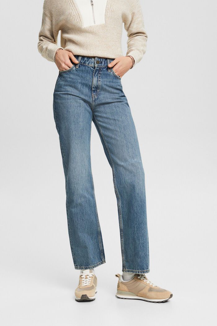 High-Rise Retro Straight Jeans, BLUE MEDIUM WASHED, detail image number 0