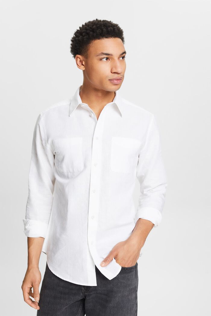 Long-Sleeve Shirt, WHITE, detail image number 4