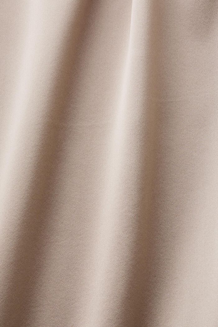 Silk Satin Belted Midi Dress, LIGHT TAUPE, detail image number 5