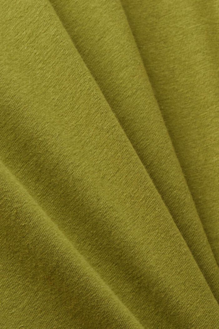 Jersey polo, cotton-linen blend, LEAF GREEN, detail image number 5