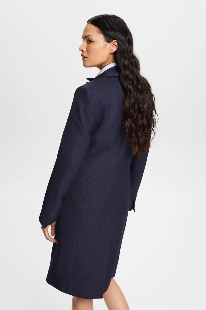 Inverted lapel collar coat, NAVY, detail image number 3
