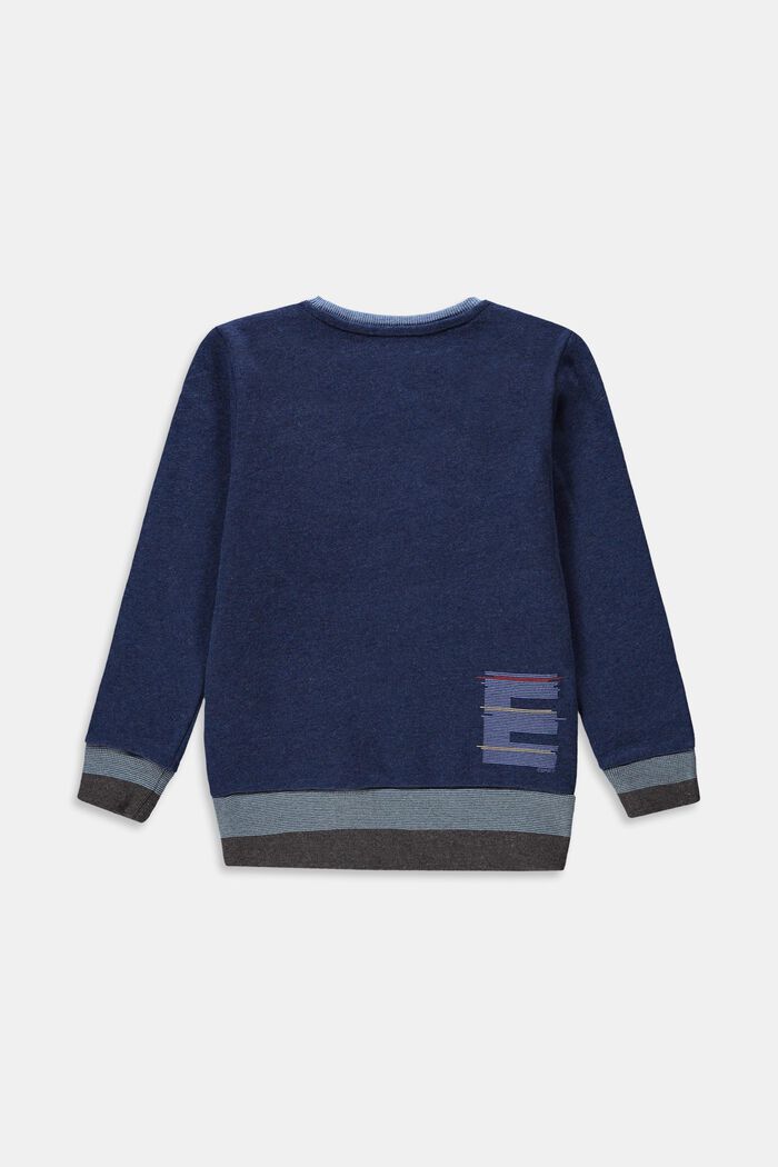Sweatshirt with striped, ribbed borders