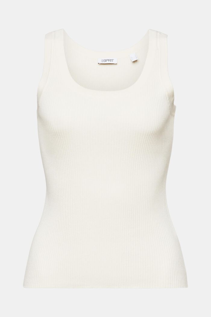 Ribbed Sweater Tank, CREAM BEIGE, detail image number 5