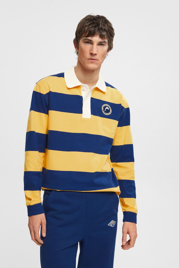 Striped rugby polo, YELLOW, detail image number 0