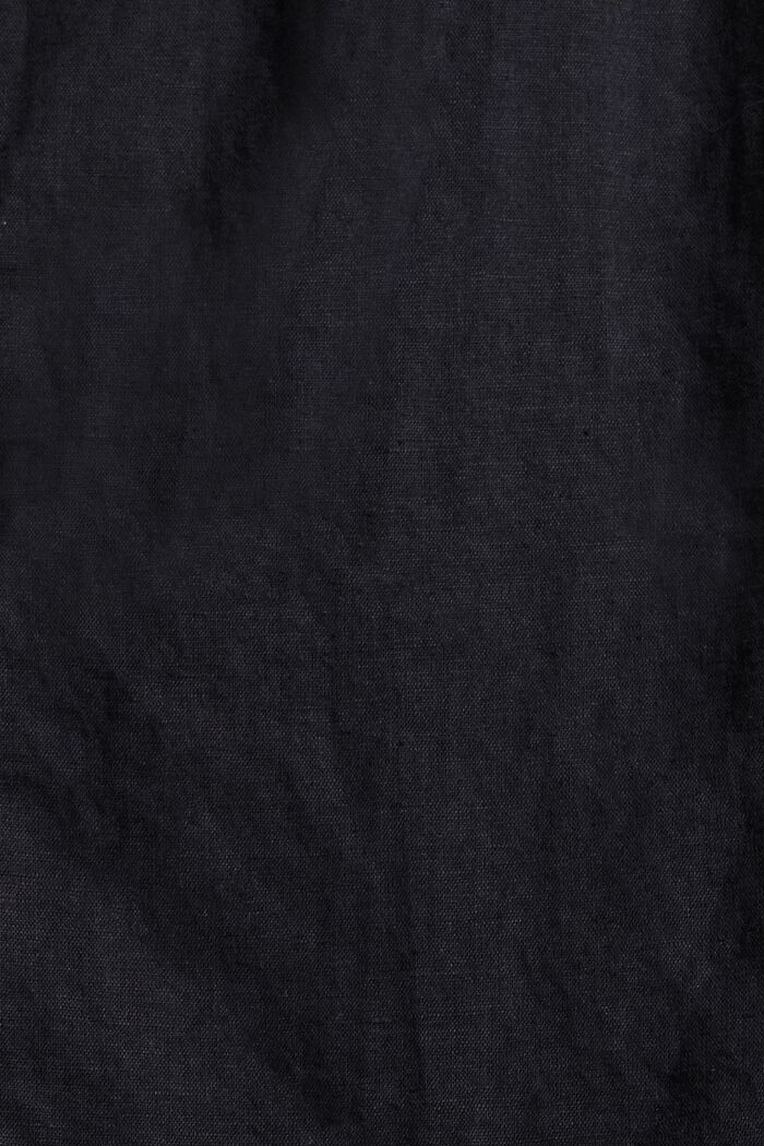 Made of blended linen: midi-length dress, BLACK, detail image number 4