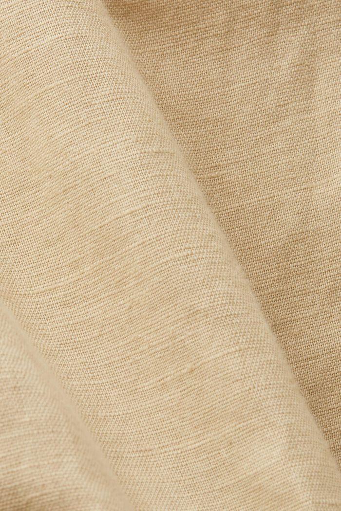 Cotton Linen Shirt Dress, SAND, detail image number 5