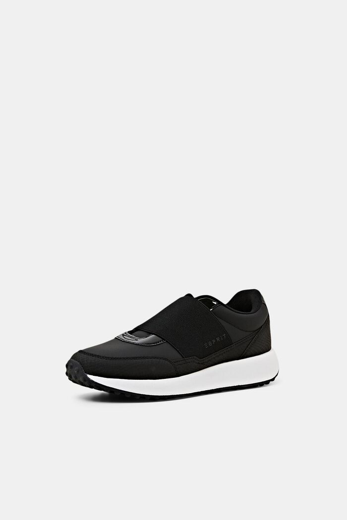 Faux Leather Slip-On Trainers, BLACK, detail image number 2