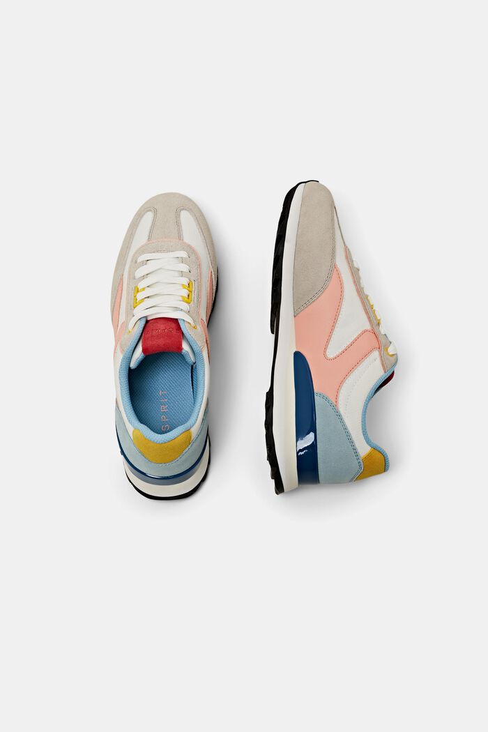 Multi-coloured trainers with real leather, SALMON, detail image number 5