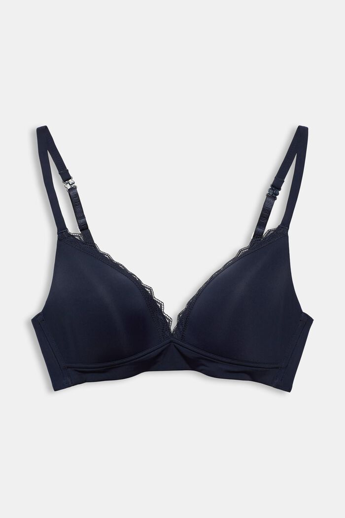 Padded, non-wired soft bra, NAVY, detail image number 4