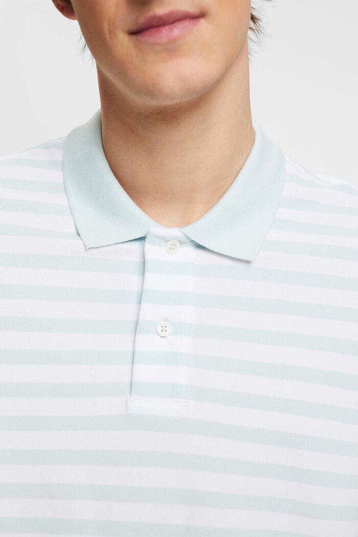 Striped slim fit polo shirt, LIGHT AQUA GREEN, detail image number 2
