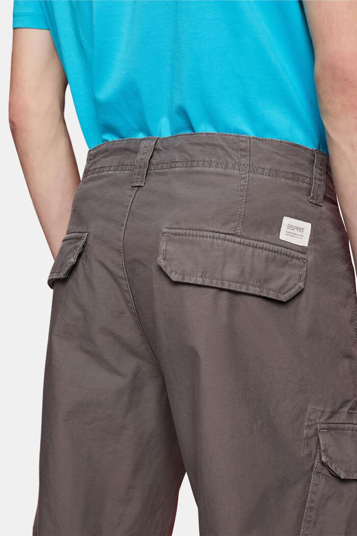 Cargo shorts, 100% cotton, DARK GREY, detail image number 4