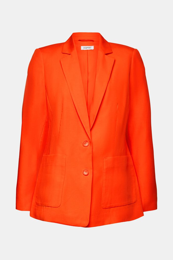 Mix and Match Single-Breasted Blazer, BRIGHT ORANGE, detail image number 6