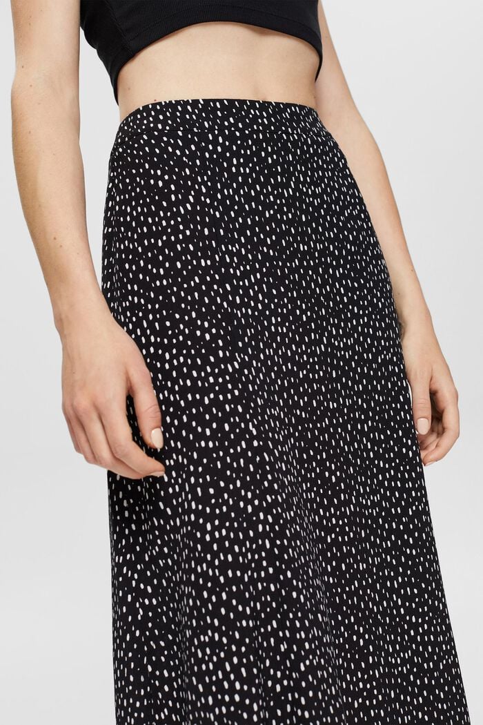 Patterned midi skirt, LENZING™ ECOVERO™, BLACK, detail image number 3