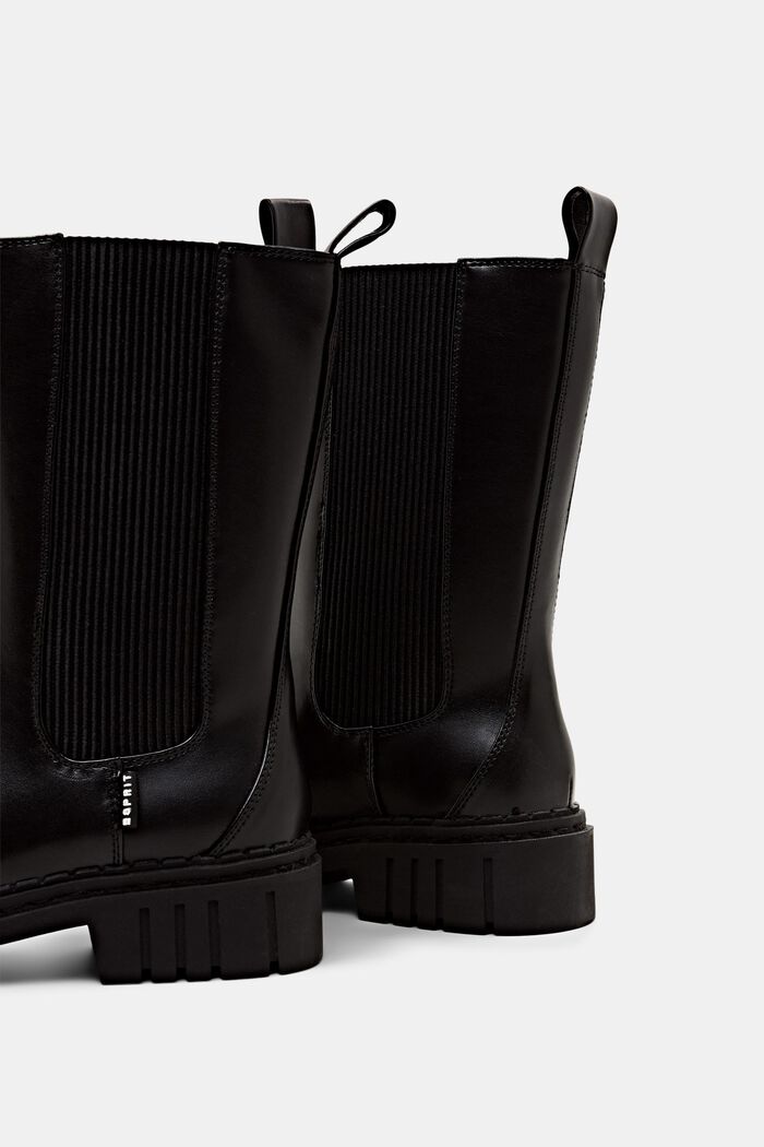 Broad faux leather boots, BLACK, detail image number 3