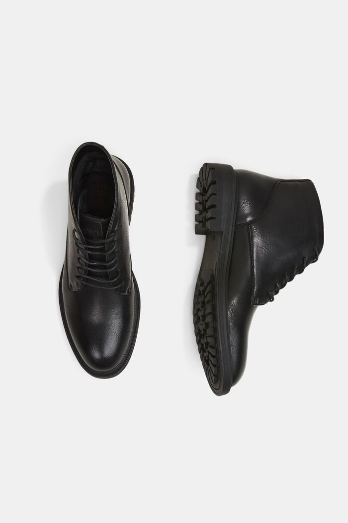 Lace-up boots in faux leather, BLACK, detail image number 3