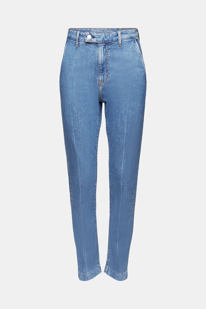 High-Rise Slim Jeans, BLUE LIGHT WASHED, detail image number 6