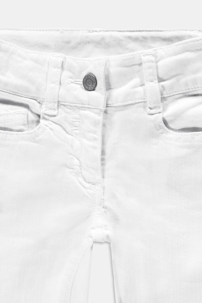 Capri trousers with an adjustable waistband, made of recycled material, WHITE, detail image number 2
