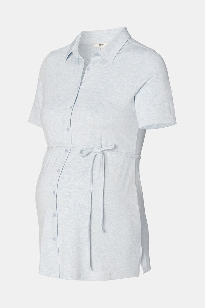 Jersey blouse with detachable belt, LIGHT BLUE, detail image number 4
